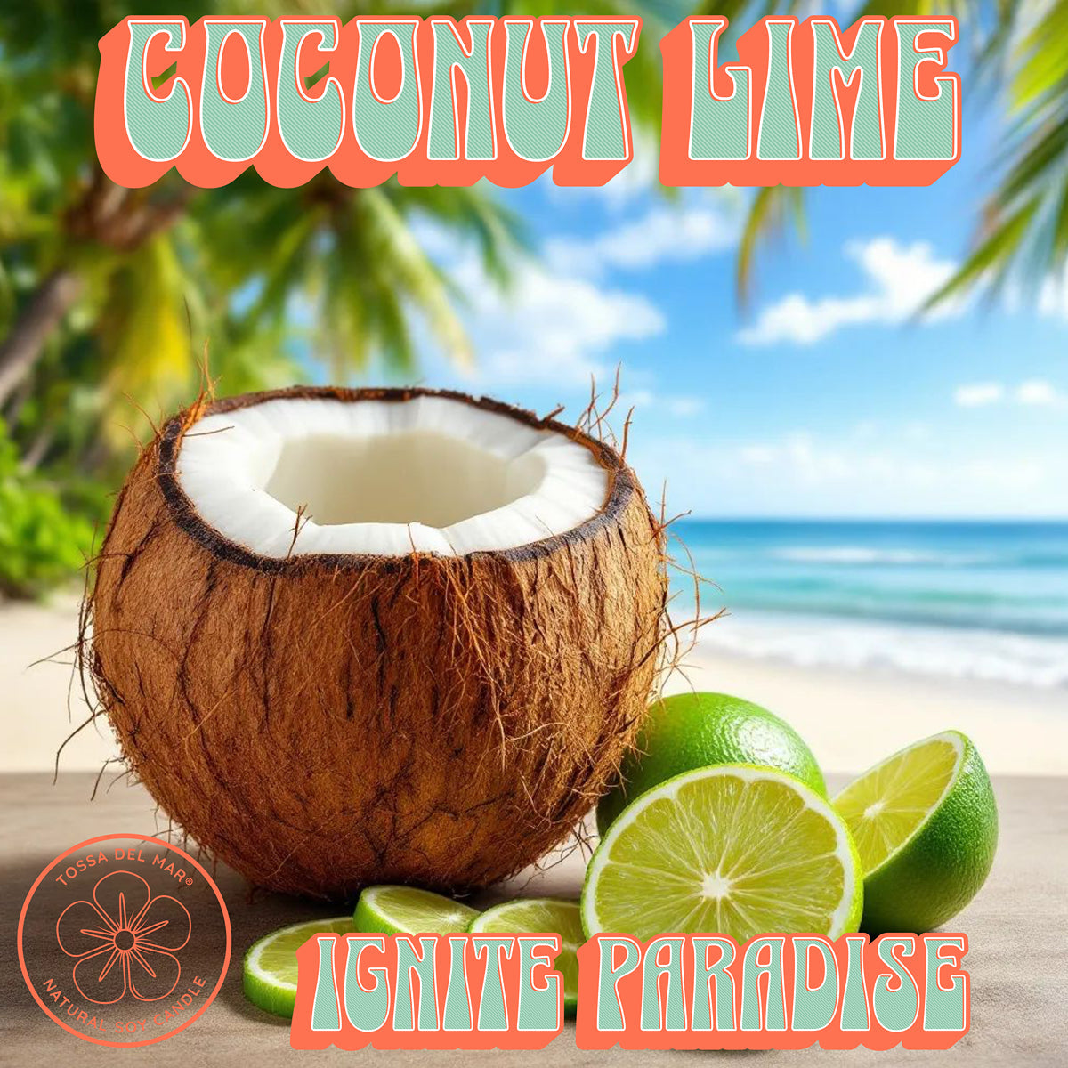 COCONUT LIME Soy Candle - Escape to the Tropics