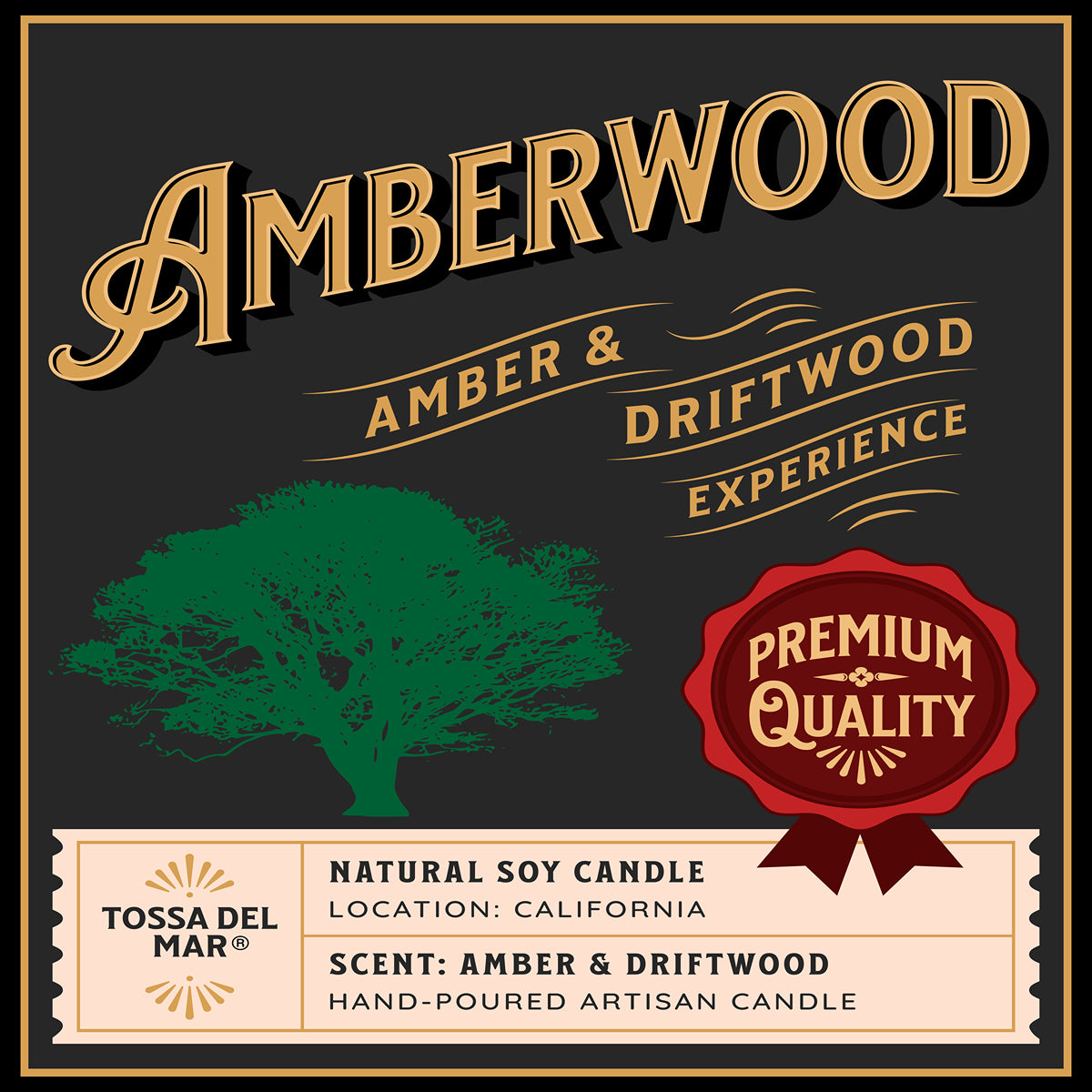 AMBERWOOD the Amber & Driftwood Scent Experience Soy Candle
