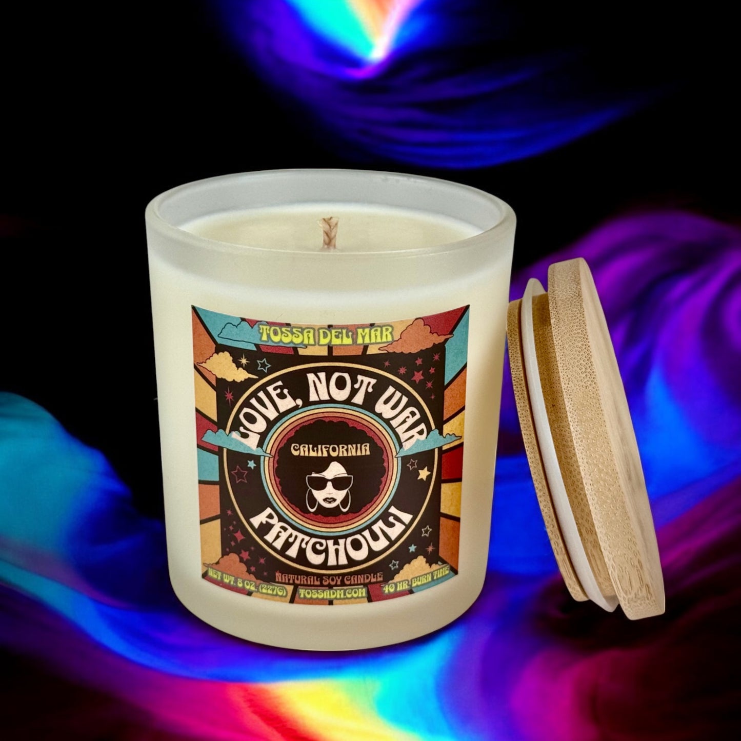LOVE, NOT WAR PATCHOULI Scented Soy Candle - Where Every Flame Whispers Peace