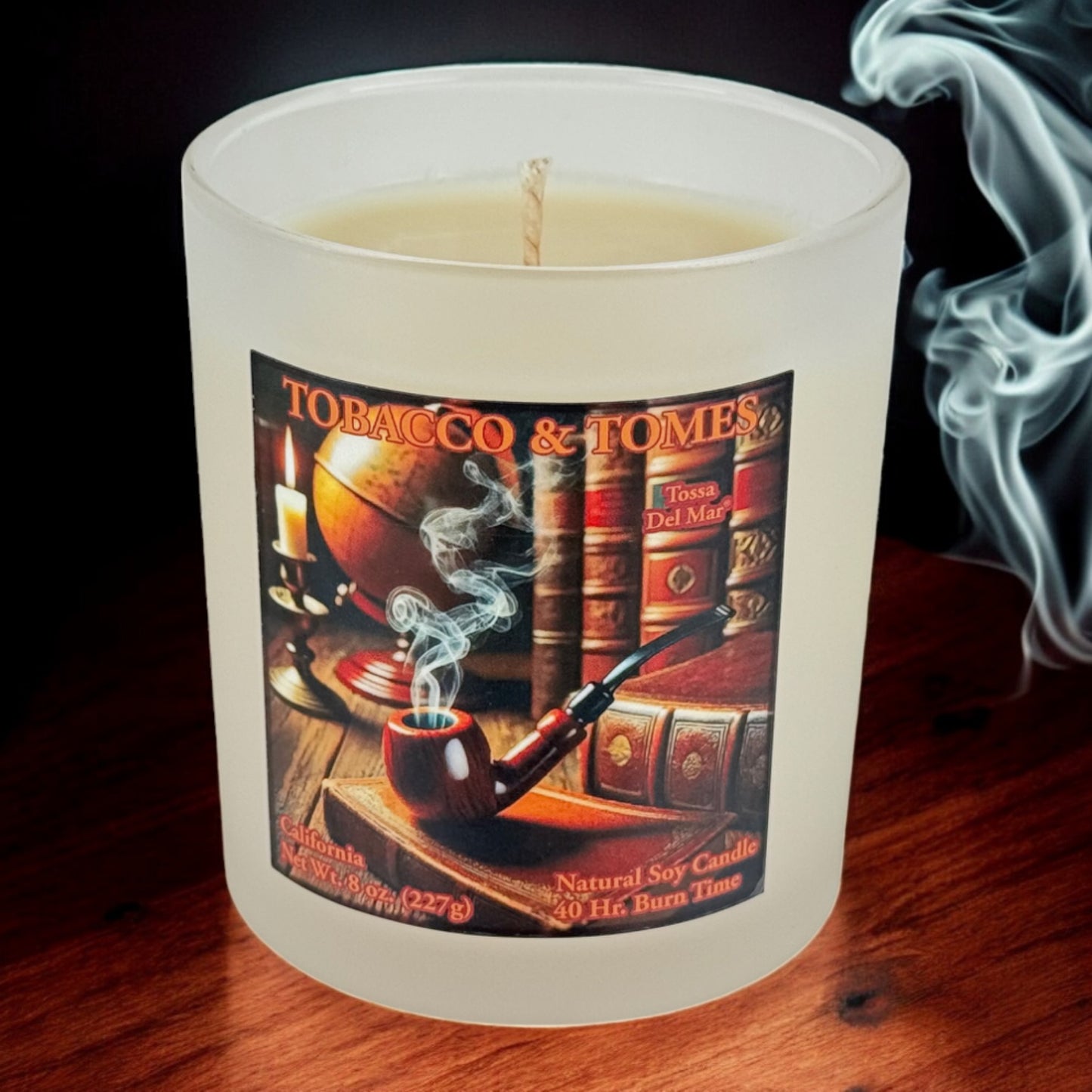TOBACCO & TOMES Natural Soy Candle – Grandpa’s Pipe & Library Ambiance