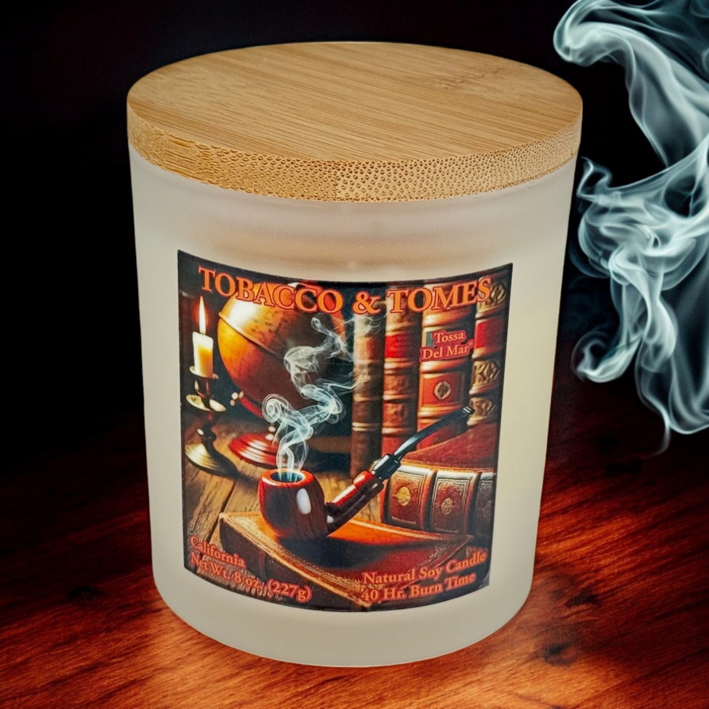 TOBACCO & TOMES Natural Soy Candle – Grandpa’s Pipe & Library Ambiance