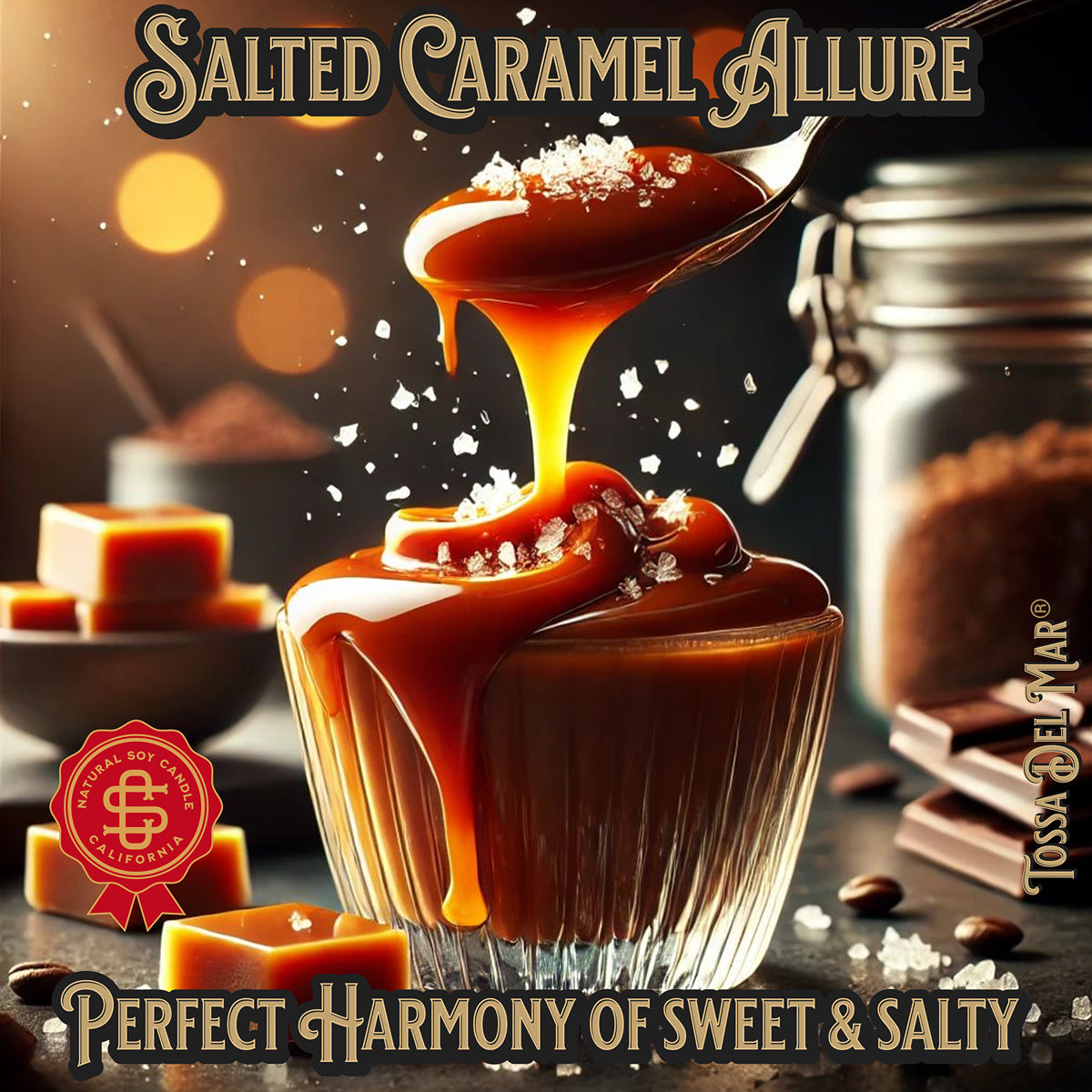 SALTED CARAMEL ALLURE Soy Candle - Perfect Harmony of Sweet & Salty