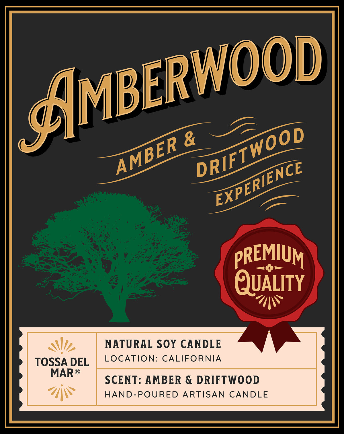 AMBERWOOD the Amber & Driftwood Scent Experience Soy Candle