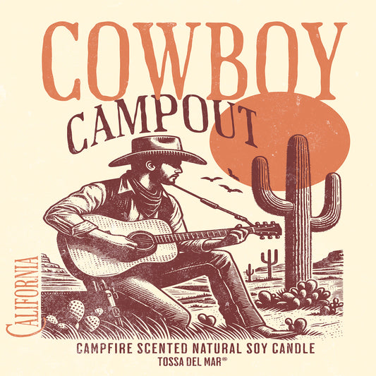 COWBOY CAMPOUT Campfire-Scented Soy Candle - Where Campfire Sparks and Wild Tales Light Up the Night